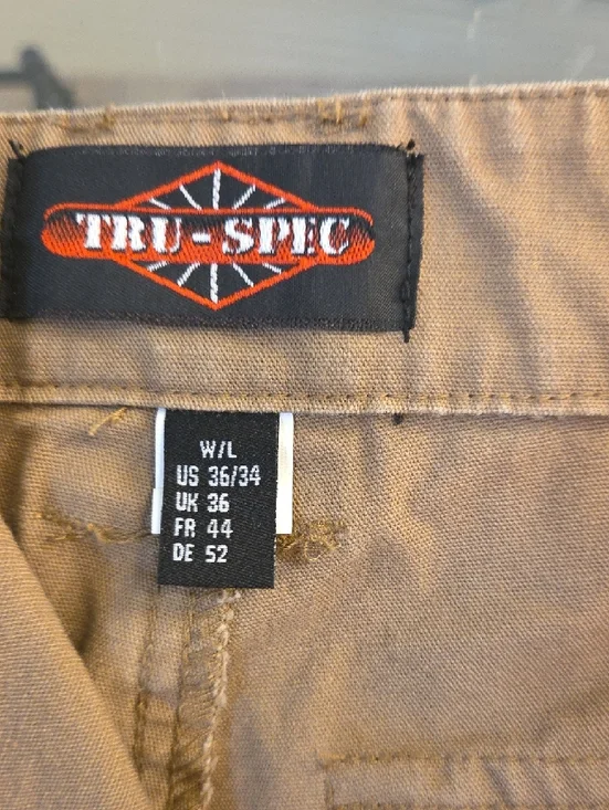 Men's Tan Cargo Pants with Multiple Utility Pockets - Picture 3 of 7